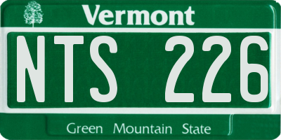VT license plate NTS226