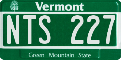 VT license plate NTS227