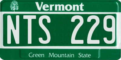 VT license plate NTS229