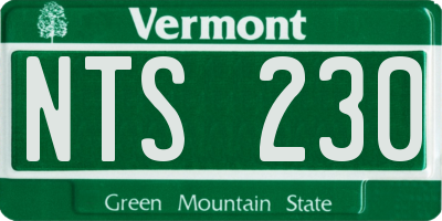 VT license plate NTS230