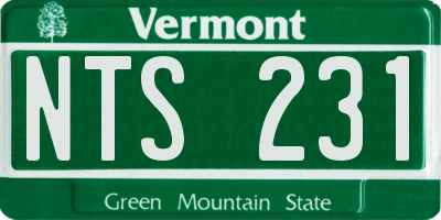 VT license plate NTS231