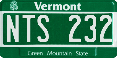 VT license plate NTS232