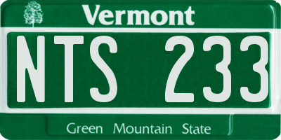 VT license plate NTS233