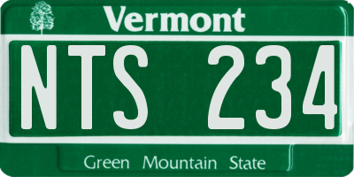 VT license plate NTS234