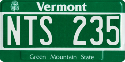 VT license plate NTS235