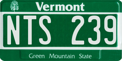 VT license plate NTS239