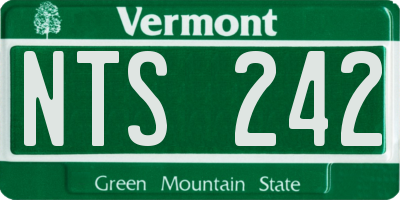 VT license plate NTS242