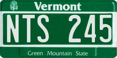 VT license plate NTS245