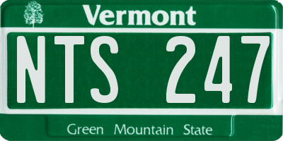 VT license plate NTS247