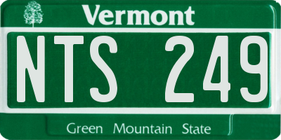 VT license plate NTS249