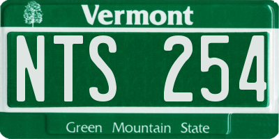 VT license plate NTS254