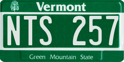 VT license plate NTS257