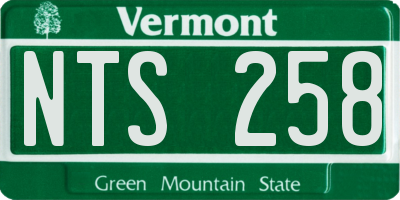 VT license plate NTS258