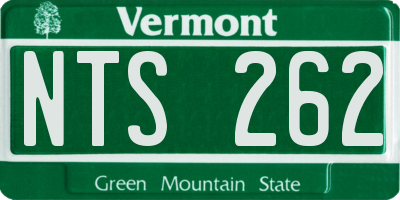 VT license plate NTS262