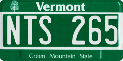 VT license plate NTS265