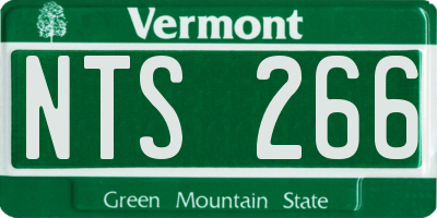 VT license plate NTS266