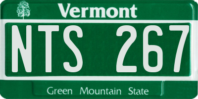 VT license plate NTS267