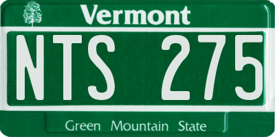VT license plate NTS275