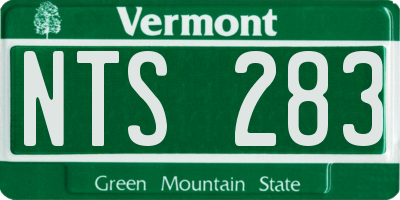 VT license plate NTS283