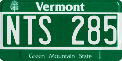 VT license plate NTS285