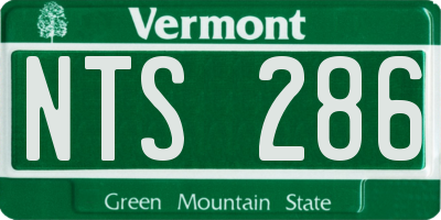 VT license plate NTS286