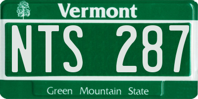 VT license plate NTS287