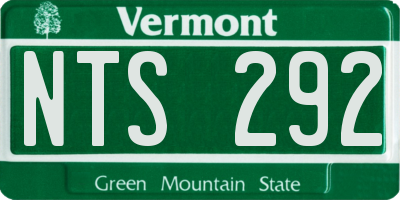 VT license plate NTS292