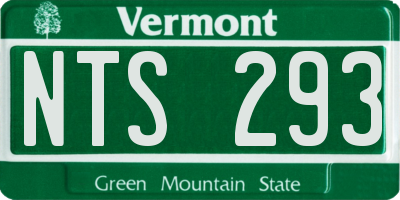 VT license plate NTS293