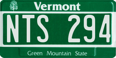 VT license plate NTS294