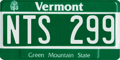 VT license plate NTS299