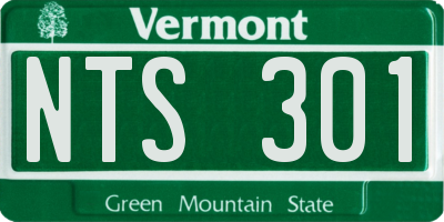 VT license plate NTS301