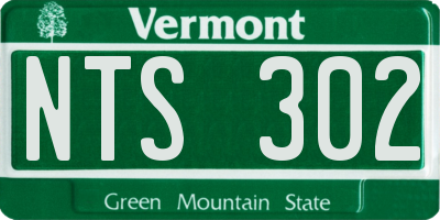 VT license plate NTS302