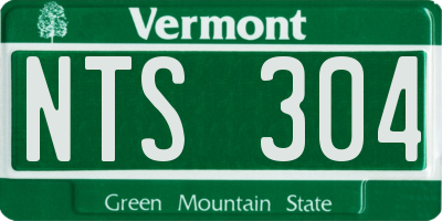 VT license plate NTS304