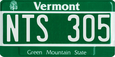 VT license plate NTS305