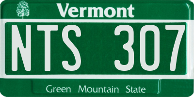 VT license plate NTS307
