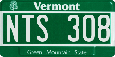 VT license plate NTS308