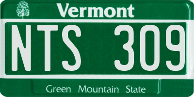 VT license plate NTS309