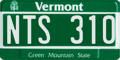 VT license plate NTS310