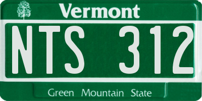 VT license plate NTS312