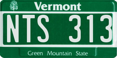VT license plate NTS313