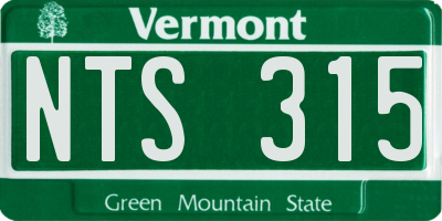 VT license plate NTS315