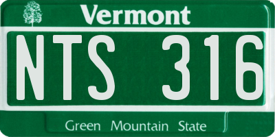 VT license plate NTS316