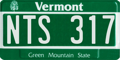 VT license plate NTS317
