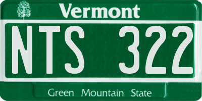 VT license plate NTS322