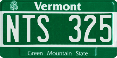 VT license plate NTS325