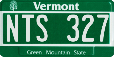 VT license plate NTS327