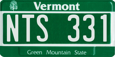 VT license plate NTS331