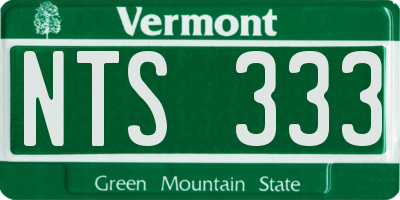 VT license plate NTS333