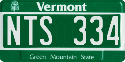 VT license plate NTS334