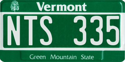 VT license plate NTS335